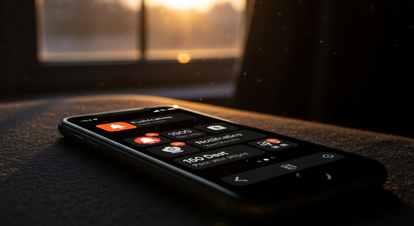 LifeShift 360 smart push notifications showing morning digest and milestone alerts in dark mode