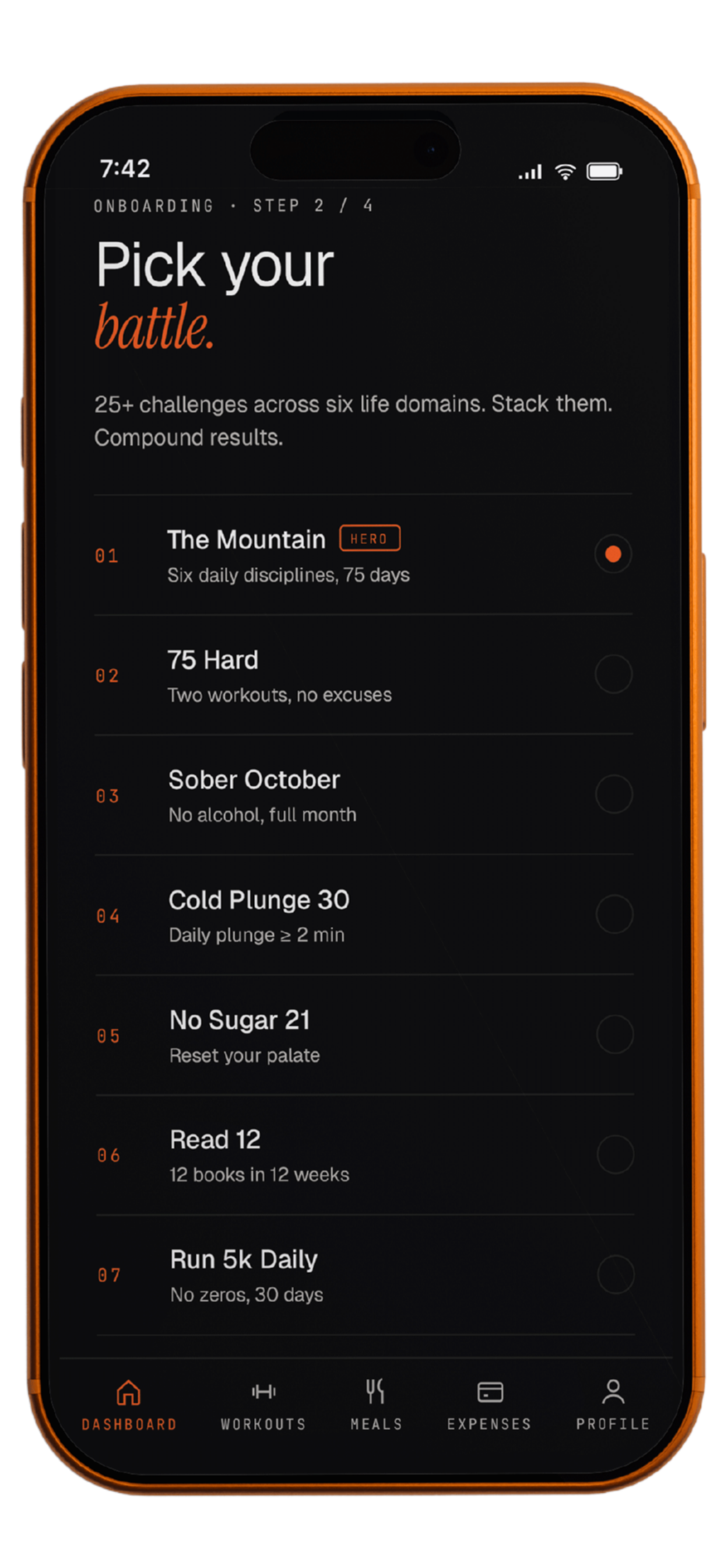 Multi-challenge dashboard